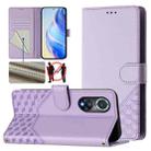 For Huawei nova 9 Pro / Honor 50 Pro Honeycomb Embossing RFID Leather Phone Case(Light Purple) - 1