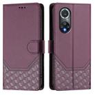 For Huawei nova 9 Pro / Honor 50 Pro Honeycomb Embossing RFID Leather Phone Case(Violet) - 2