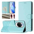 For Huawei nova 14 Ultra 5G Honeycomb Embossing RFID Leather Phone Case(Mint Green) - 1