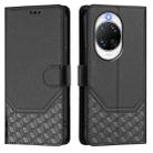 For Huawei nova 14 Ultra 5G Honeycomb Embossing RFID Leather Phone Case(Black) - 2
