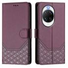 For Huawei nova 14 Ultra 5G Honeycomb Embossing RFID Leather Phone Case(Violet) - 2
