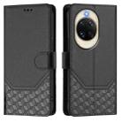 For Huawei nova 14 5G Honeycomb Embossing RFID Leather Phone Case(Black) - 2