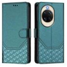 For Huawei nova 14 5G Honeycomb Embossing RFID Leather Phone Case(Peacock Green) - 2