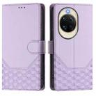 For Huawei nova 14 5G Honeycomb Embossing RFID Leather Phone Case(Light Purple) - 2