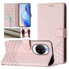 For Huawei nova 14 Pro 5G Honeycomb Embossing RFID Leather Phone Case(Pink) - 1