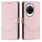 For Huawei nova 14 Pro 5G Honeycomb Embossing RFID Leather Phone Case(Pink) - 2