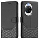 For Huawei nova 14 Pro 5G Honeycomb Embossing RFID Leather Phone Case(Black) - 2