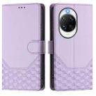 For Huawei nova 14 Pro 5G Honeycomb Embossing RFID Leather Phone Case(Light Purple) - 2