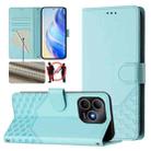 For Huawei Enjoy 80s Honeycomb Embossing RFID Leather Phone Case(Mint Green) - 1