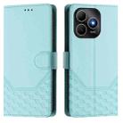 For Huawei Enjoy 80s Honeycomb Embossing RFID Leather Phone Case(Mint Green) - 2