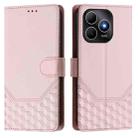 For Huawei Enjoy 80s Honeycomb Embossing RFID Leather Phone Case(Pink) - 2