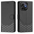 For Huawei Enjoy 80s Honeycomb Embossing RFID Leather Phone Case(Black) - 2