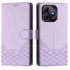 For Huawei Enjoy 80s Honeycomb Embossing RFID Leather Phone Case(Light Purple) - 2
