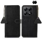 For Xiaomi 14T Pro Genuine Leather Litchi Texture RFID Leather Phone Case(Black) - 1