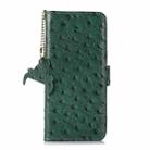 For Xiaomi 14T Ostrich Pattern Genuine Leather RFID Phone Case(Green) - 2