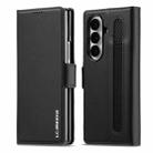 For Samsung Galaxy Z Fold7 5G LC.IMEEKE L1 Series Frosted Fine Texture PU Phone Case with Pen Slot, Pen Not Included(Black) - 1