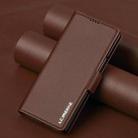 For Samsung Galaxy Z Fold7 5G LC.IMEEKE L1 Series Frosted Fine Texture PU Phone Case with Pen Slot, Pen Not Included(Brown) - 2