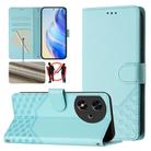 For Honor Play 50 Honeycomb Embossing RFID Leather Phone Case(Mint Green) - 1