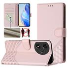 For Honor Play 50 Honeycomb Embossing RFID Leather Phone Case(Pink) - 1