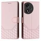 For Honor Play 50 Honeycomb Embossing RFID Leather Phone Case(Pink) - 2