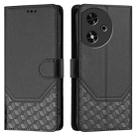 For Honor Play 50 Honeycomb Embossing RFID Leather Phone Case(Black) - 2