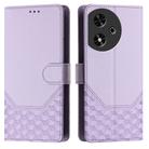 For Honor Play 50 Honeycomb Embossing RFID Leather Phone Case(Light Purple) - 2