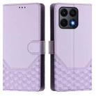 For Honor X8a / X8 5G / X6 4G / X6s 4G Honeycomb Embossing RFID Leather Phone Case(Light Purple) - 2