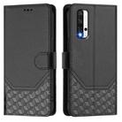 For Honor 20 / 20 Pro / 20S 4G Honeycomb Embossing RFID Leather Phone Case(Black) - 2