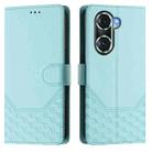 For Honor 60 Pro 5G Honeycomb Embossing RFID Leather Phone Case(Mint Green) - 2