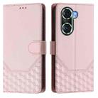 For Honor 60 Pro 5G Honeycomb Embossing RFID Leather Phone Case(Pink) - 2