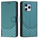 For Honor 60 SE 5G Honeycomb Embossing RFID Leather Phone Case(Peacock Green) - 2