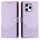 For Honor 60 SE 5G Honeycomb Embossing RFID Leather Phone Case(Light Purple) - 2