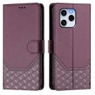 For Honor 60 SE 5G Honeycomb Embossing RFID Leather Phone Case(Violet) - 2