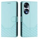 For Honor 70 5G Honeycomb Embossing RFID Leather Phone Case(Mint Green) - 2