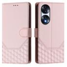 For Honor 70 5G Honeycomb Embossing RFID Leather Phone Case(Pink) - 2