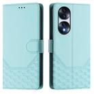 For Honor 70 Pro 5G Honeycomb Embossing RFID Leather Phone Case(Mint Green) - 2