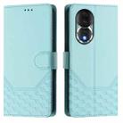 For Honor 80 5G Honeycomb Embossing RFID Leather Phone Case(Mint Green) - 2