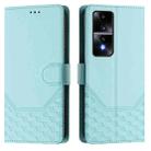 For Honor 80 GT 5G Honeycomb Embossing RFID Leather Phone Case(Mint Green) - 2