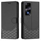 For Honor 80 GT 5G Honeycomb Embossing RFID Leather Phone Case(Black) - 2