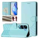 For Honor 90 Lite 5G / X50i 5G Honeycomb Embossing RFID Leather Phone Case(Mint Green) - 1