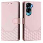 For Honor 90 Lite 5G / X50i 5G Honeycomb Embossing RFID Leather Phone Case(Pink) - 2