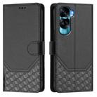 For Honor 90 Lite 5G / X50i 5G Honeycomb Embossing RFID Leather Phone Case(Black) - 2