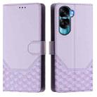 For Honor 90 Lite 5G / X50i 5G Honeycomb Embossing RFID Leather Phone Case(Light Purple) - 2