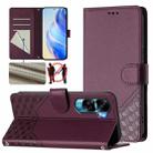 For Honor 90 Lite 5G / X50i 5G Honeycomb Embossing RFID Leather Phone Case(Violet) - 1