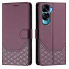 For Honor 90 Lite 5G / X50i 5G Honeycomb Embossing RFID Leather Phone Case(Violet) - 2