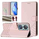 For Honor 90 Smart 5G / X7b 5G / 4G Honeycomb Embossing RFID Leather Phone Case(Pink) - 1