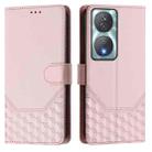 For Honor 90 Smart 5G / X7b 5G / 4G Honeycomb Embossing RFID Leather Phone Case(Pink) - 2