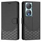 For Honor 90 Smart 5G / X7b 5G / 4G Honeycomb Embossing RFID Leather Phone Case(Black) - 2