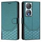 For Honor 90 Smart 5G / X7b 5G / 4G Honeycomb Embossing RFID Leather Phone Case(Peacock Green) - 2