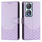 For Honor 90 Smart 5G / X7b 5G / 4G Honeycomb Embossing RFID Leather Phone Case(Light Purple) - 2